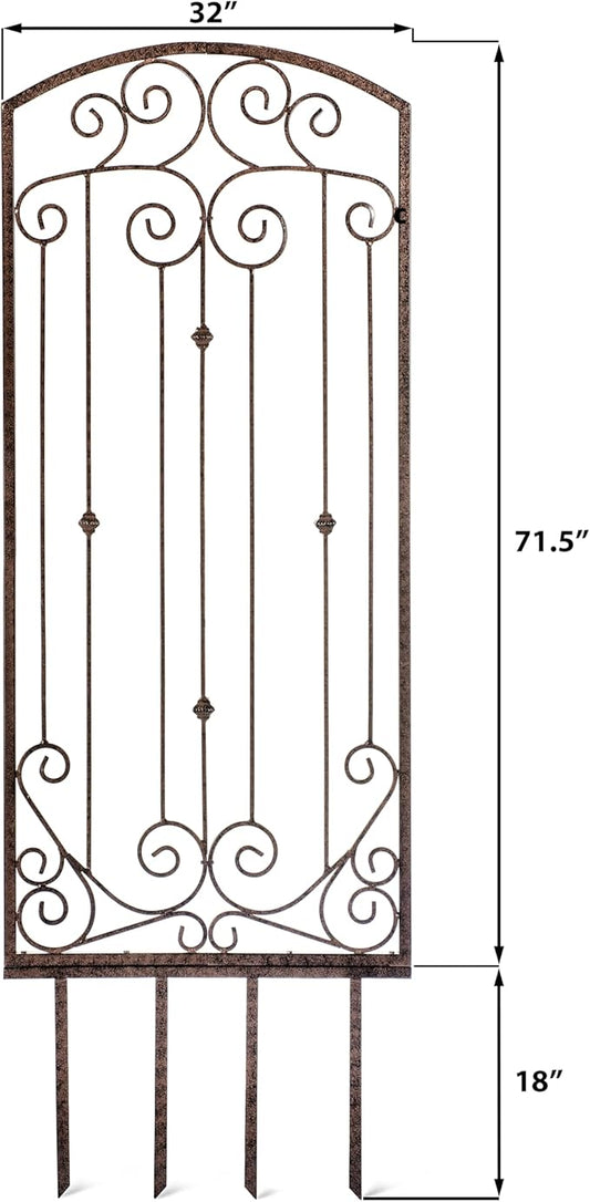 H Potter Trellis Garden Large Wrought Iron Heavy Scroll Metal Decoration Weather Resistant Lawn Patio Screen