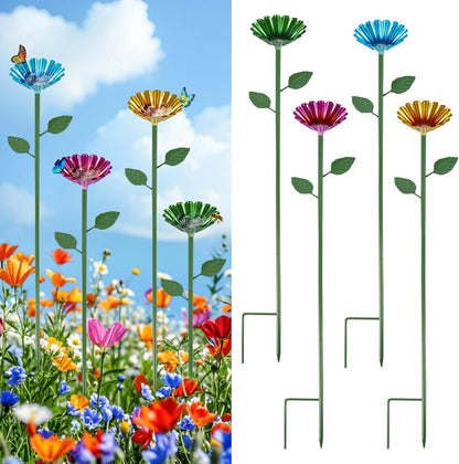 Bee Watering Station, 4 Pcs Metal Bee Water Feeder for Garden, Pollinator Water Feeder for Bees and Butterflies for Thirsty Pollinators（Red, Yellow, Blue, Green）