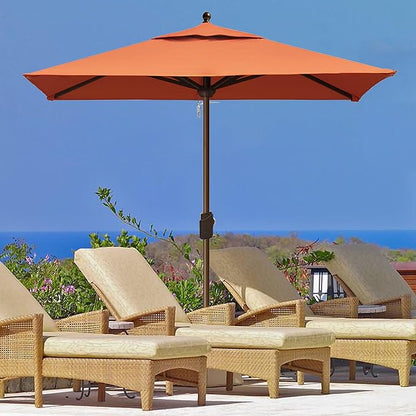 EliteShade USA 10-Year-Non-Fading 6x6Ft Square Market Umbrella Patio Outdoor Table Umbrella with Ventilation, Rust