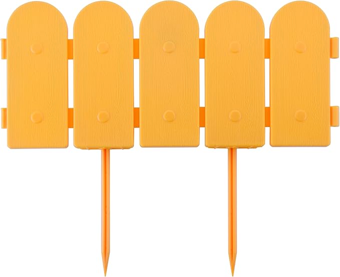 Evelyne Garden Border Edging: Wooden Fence Design - 16pcs Timber Yard Landscaping Fence Liner Lawn Edge Barrier - 20ft Kit of Decorative Lawn Landscape Panels Elements-Landscaping Edging-GMT-10374-C16