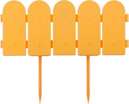 Evelyne Garden Border Edging: Wooden Fence Design - 16pcs Timber Yard Landscaping Fence Liner Lawn Edge Barrier - 20ft Kit of Decorative Lawn Landscape Panels Elements-Landscaping Edging-GMT-10374-C16