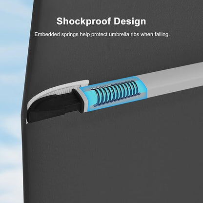 PURPLE LEAF 9ft Patio Umbrella Outdoor Square Umbrella Large Cantilever Umbrella Windproof Offset Heavy Duty Sun for Garden Deck Pool Patio, Grey