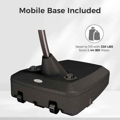 Grand patio 10x10 FT Patio Offset Umbrella, Large Square Aluminum Cantilever Umbrella Base Included for Deck Porch (Navy Blue, 10x10 FT)