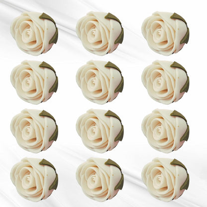 Confect Edible Flower | Edible Flower for cake & Cupcake decorations | Doughnut Edible Toppers | White venetian Flower - Vegan, Gluten-Free, Soy-Free, Dairy-Free, Palm Oil-Free -Pack of 12