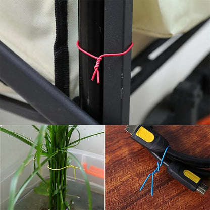 Tangyinrd 200 Pcs 6 inch Garden Twist Tie, Round Plastic Twist Ties for Plants, Vines and Wrapping Cords or Christmas Tree Gardening Plants Growth and Care, Office Home Cable Organization (Yellow)