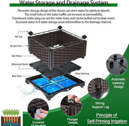 Raised Garden Beds Outdoor for Vegetables, Flowers, Herbs, Garden Box with Drain Outlet, Heat and Frost Resistance Planters 79 X 16 X 21 in