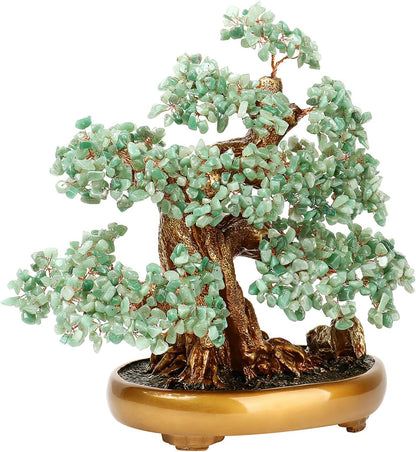 Feng Shui Money Tree Large Crystal Quartz Lucky Tree Gem Tree for Office Home Feng Shui Decoration for Wealth/Fortune and Luck (Aventurine)