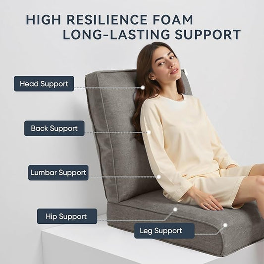 Patio Chair Cushions 4 Packs - Outside High Back Thick Water-Resistant Cushion 22x24 with Zipper Cover for Outdoor Glider Rocking Chairs Loveseat Couch – Grey/Regular