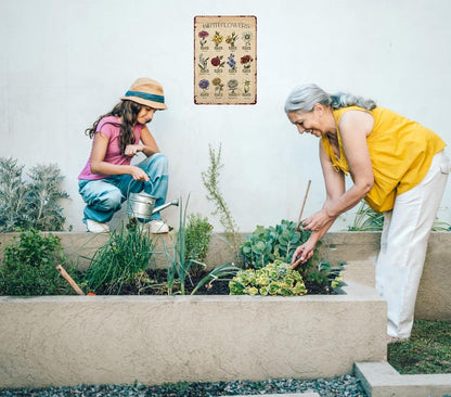 Bestylez Garden Gifts Vintage Gardening Signs Mom Grandma Birth Month Flower Tin Sign for Home Garden Greenhouse Living Room Bedroom Yard Cottage Outdoor Decor 8X12 Inch (3355)