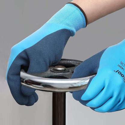 Waterproof Work Gloves for Men and Women, Hycool Thermal Insulated Freezer Rubber Coated Gloves,Super Grip L6201