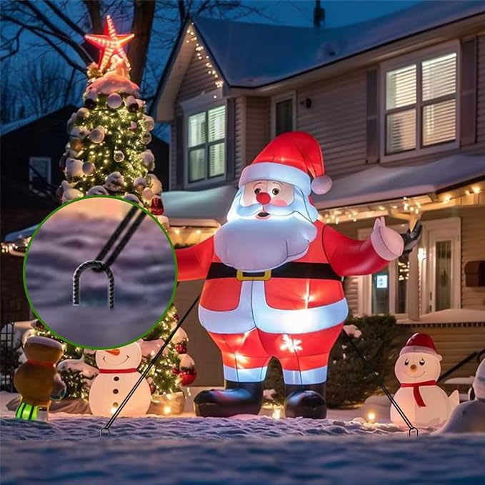 AAGUT Rebar Stakes 16 Inch J Hook Heavy Duty 16 Pack, 3/8 Inch Black Coated Metal Steel Ground Anchors Chain Link Fence Stakes for Camping Tent, Inflatables, Yard Decorations, Canopies & Swing Sets