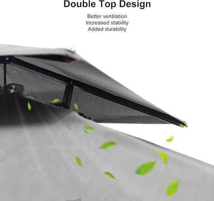 PURPLE LEAF 10' x 13' Cantilever Patio Umbrella Outdoor Umbrella with 330lbs Base Large Rectangular Windproof Offset Umbrella for Pool Deck Garden, Pebble Grey