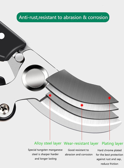 Garden Shears, Japanese Pruning Shears for Heavy Duty, Flowers Herbs Grapes Plant and Branch Cutters, Clippers, Trimmers, Scissors (Green)