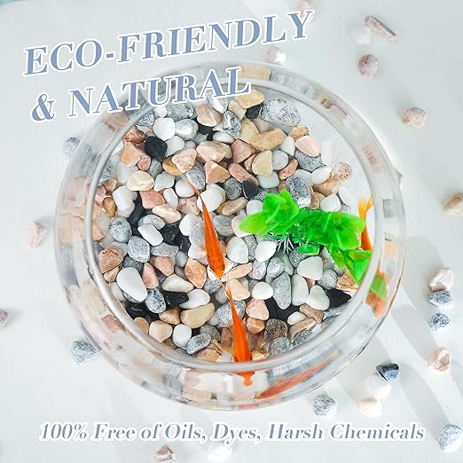 SIDONG 5 LB Natural Mixed Color Gravel Pebbles, 2/5 Inch Small Pea Gravel Stones, Decorative River Rocks for Succulents, Aquariums, Vases, Indoor Plants, Garden Landscaping, DIY