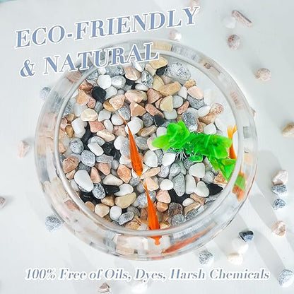 SIDONG 5 LB Natural Mixed Color Gravel Pebbles, 2/5 Inch Small Pea Gravel Stones, Decorative River Rocks for Succulents, Aquariums, Vases, Indoor Plants, Garden Landscaping, DIY