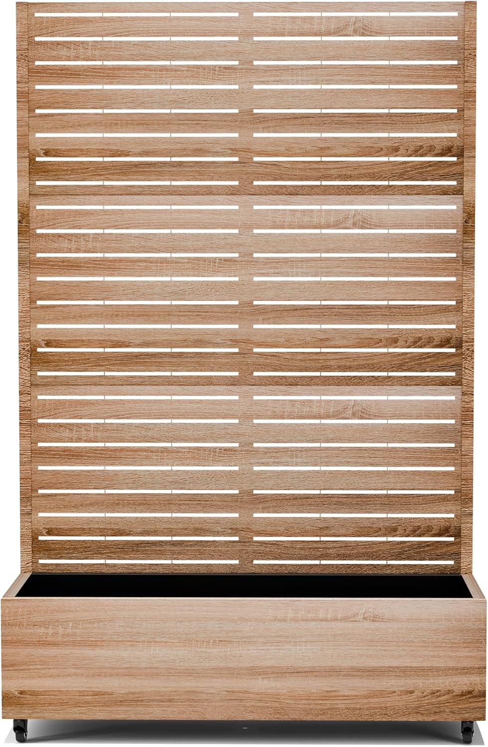 Raised Garden Bed with Trellis and Wheels,73"x35"x16" Metal Raised Garden Bed,Wood Finish Metal Planter with Climbing Trellis for Vines & Vegetables