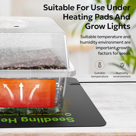 MIXC 10 Packs Seed Starter Tray Seed Starter Kit with Humidity Dome (120 Cells Total Tray) Seed Starting Trays Plant Starter Kit and Base Mini Greenhouse Germination Kit for Seeds Growing Starting