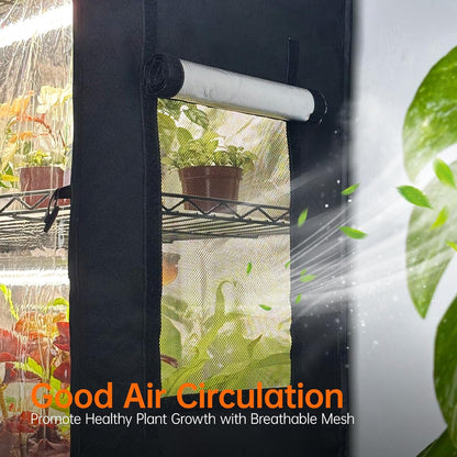 Indoor Greenhouse with Grow Light, Plant Stand with 4 Pack 24W Full Spectrum Plant Lights , Plant Shelf with Tent for Indoor Plant, Seed Starting, Seed Tray, 29.5"x13.8"x59"