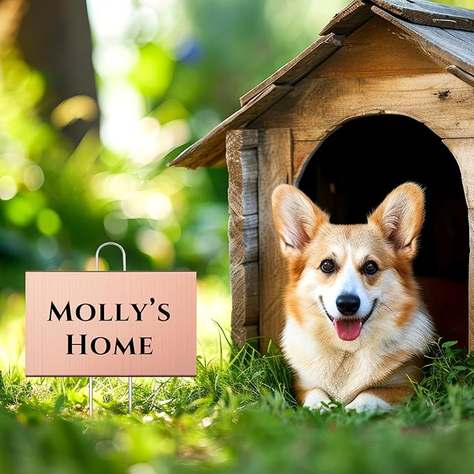 Landhoow 12 Pcs Large Garden Plant Markers Metal Plant Labels Sign 4'' x 6'' with 11'' Stake Weatherproof Waterproof Garden Sign for Outdoor Seedlings Herbs Vegetable Greenhouse, Rose Gold