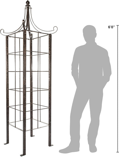 H Potter Trellis Obelisk for Climbing Plant Large Garden Wrought Iron Ornamental for Patio Deck