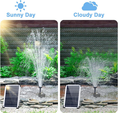 Solar Fountain Pump 12W Solar Water Fountain With 3 Spray Nozzle Solar Powered Water Pump 132 GPH Solar Pond Pump for Outdoor Garden Water Features