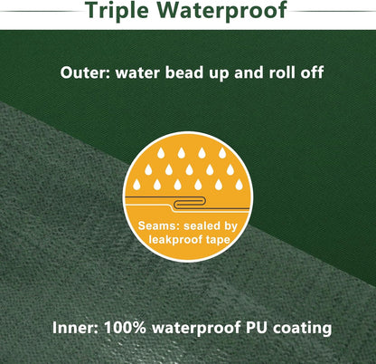 Favoyard Patio Chair Cushions 24 x 24 x 4 Inch Waterproof Outdoor Seat Cushions for Patio Furniture 3-Year Color Fastness Garden Sofa Couch Chair Pads with Handle & Adjustable Straps Set of 2, Green