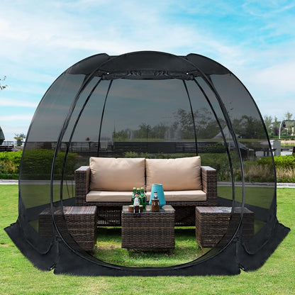 Alvantor Screen House Gazebo, 6-10-15 Person Pop Up Igloo Screened Canopy Tent with Mosquito Netting Sides, Instant UV Resistant Sun Shelter for Garden, Patio, Backyard