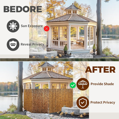 Natural Reed Fencing, Eco-Friendly Reed Fence, 5 feet High x 13.1 feet Long, Reed Screen for Backyard Patio Garden and More,Brown…