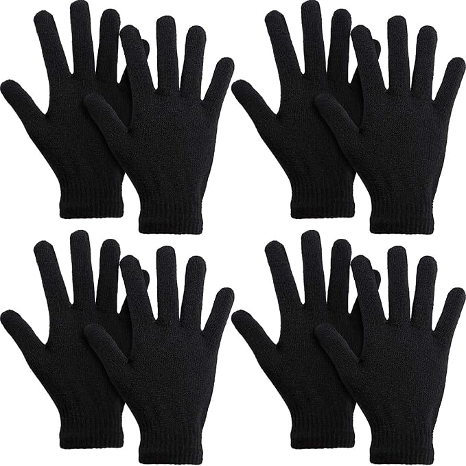 SATINIOR Magic Winter Gloves Unisex Gloves Knit Stretchy Mitten Full Fingers Warm Mitten for Men Women Sports