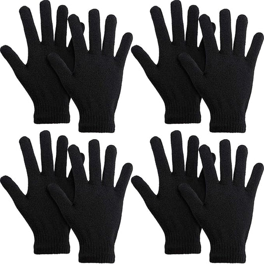 SATINIOR Magic Winter Gloves Unisex Gloves Knit Stretchy Mitten Full Fingers Warm Mitten for Men Women Sports