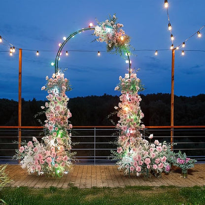 Garden Arch Trellis for Climbing Plants, 8.2 Ft Metal Pergola Arbor with Planter Boxes Outdoor Archway Wedding Arch Backdrop Stand for Halloween Christmas Birthday Party Baby Shower Decoration, Green