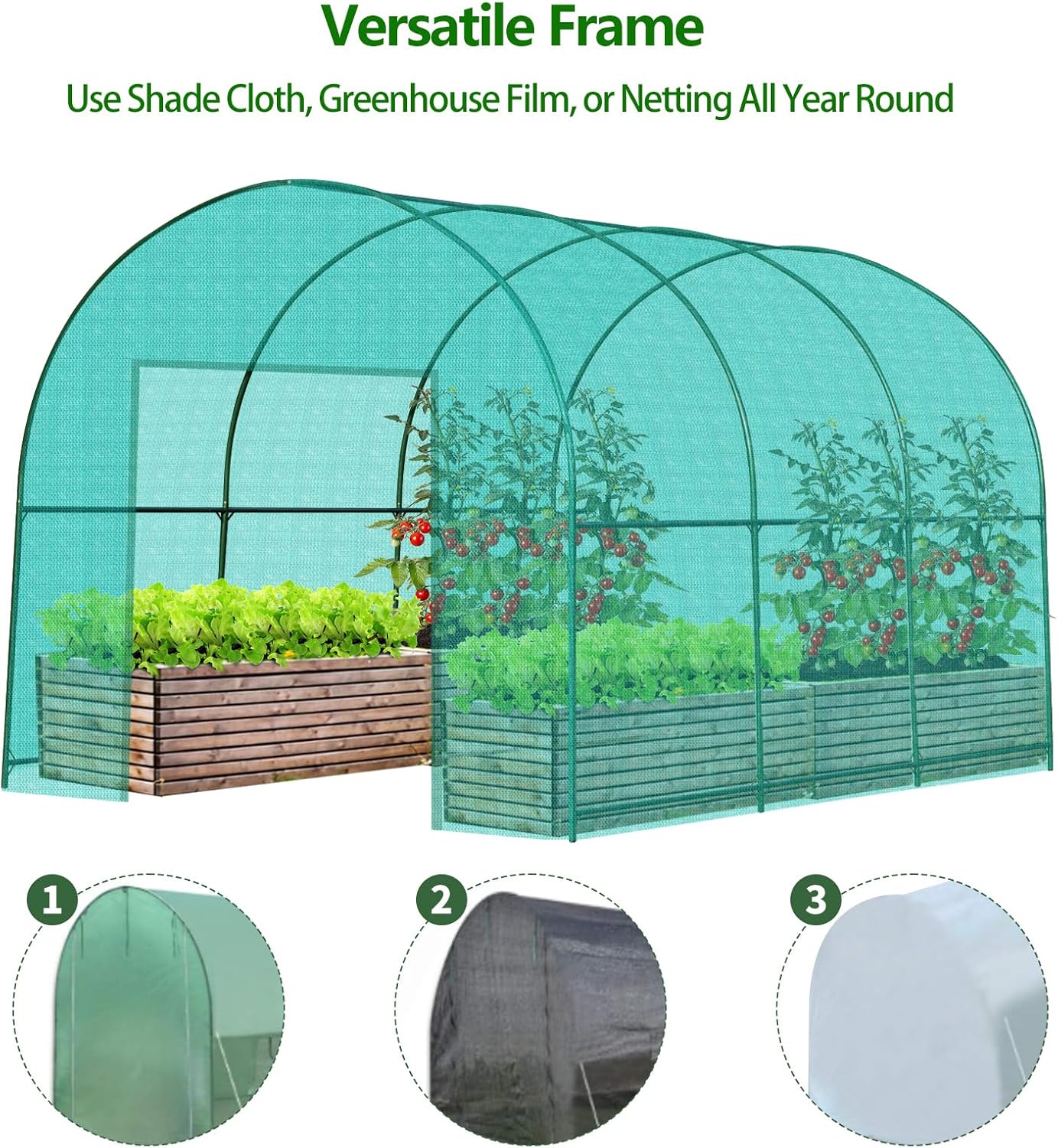 Large Garden Support Arch Frame for Climbing Plants, 9.85 x 7.05 x 7.22 ft Heavy Duty Plant Climbing Arbor Arch, Multi-Purpose Support Frame for Vines, Weddings & Backyard Decoration