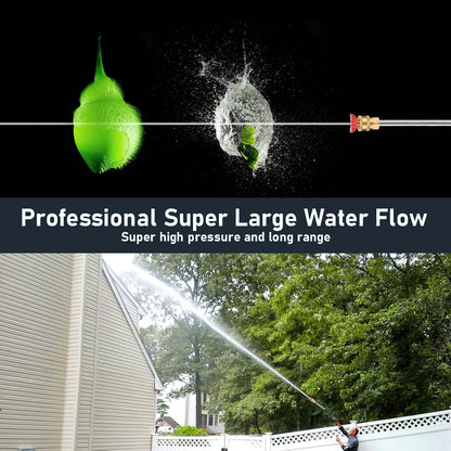 Professional 4200PSI 4GPM 196CC Gas Pressure Washer, Commercial Gas Power Washer with 5 Nozzles 25FT Hose Foam Bottle for Car Fence Driveway Yard (EPA/CARB/ETL Compliant), 2 Green Wheels