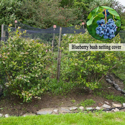 Junflying Bird Netting, 15x15 FT – 1/2" Mesh, Woven Black Netting for Garden Protection with Ties, Protects Vegetables, Fruit Trees, Blueberry Bushes & Strawberry Plants