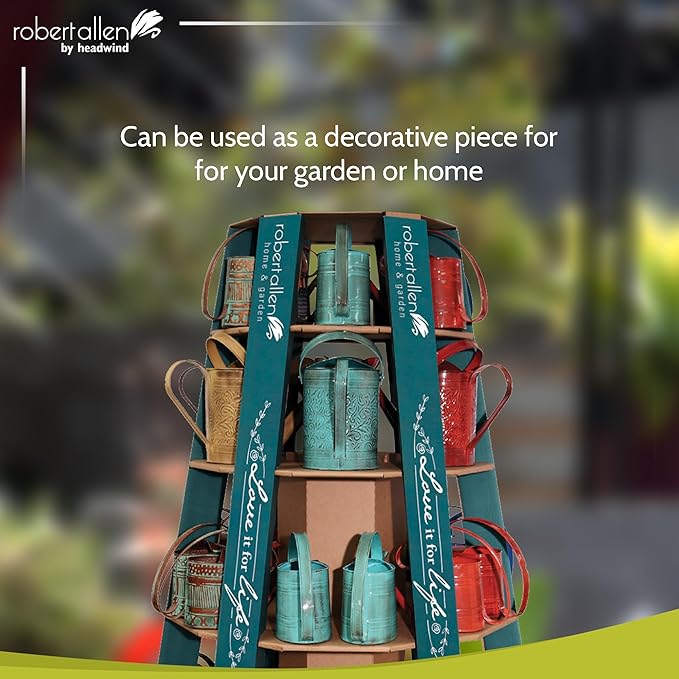 Headwind Willow Vintage Copper 0.5 Gallon Galvanized Decorative Metal Garden Watering Can for Indoor & Outdoor Plant Care – Vintage Gardening Plant Watering Can by Robert Allen