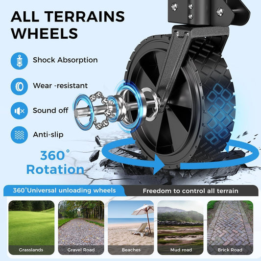 Collapsible Wagon Cart Foldable with 300lbs Load-Bearing, Heavy Duty Folding Wagons Carts with All Terrain Wheels, Utility Beach Wagon for Outdoor Garden, Camping Shopping Sports,U-2 Blue