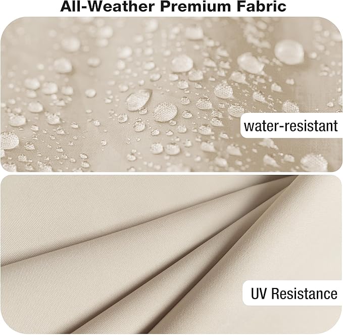 Joyside Outdoor Chair Cushions Set, 22x25/22x24 Inch Patio Furniture Deep Seat Cushions, Water Resistant & Thick Cushion, Outdoor Replacement Cushions for Seat and Sofa (Beige, 6 Set)