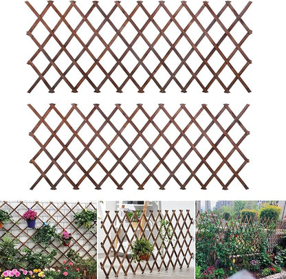 2 Pcs Expandable Garden Trellis, 38" x 89" Large Wooden Lattice Fence Wall Panel Lattice Trellis for Climbing Plants Outdoor Ivy Vine Rose Clematis for Garden Patio Room Decor (2)