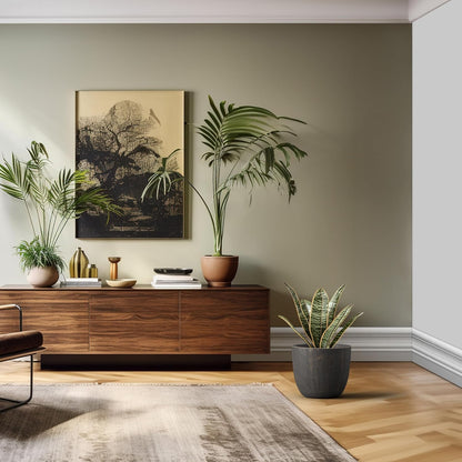 Kante 14 Inch Dia Round Concrete Planter, Indoor Outdoor Large Plant Pot with Drainage Hole and Rubber Plug for Home Patio Garden, Oil Rubbed Bronze