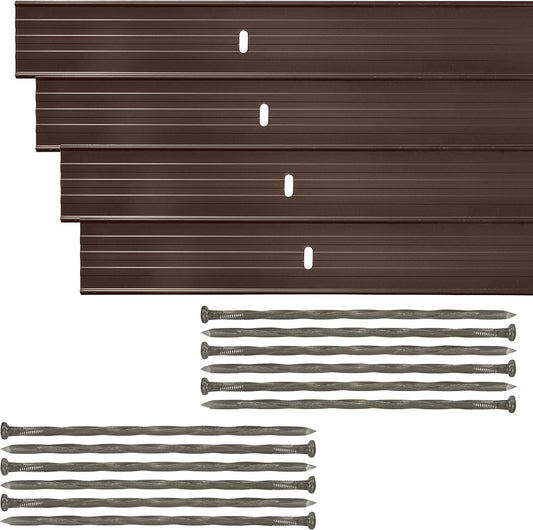 Dreamscape E-Z Edge Aluminum Landscape Edging - 4 Strips, 6ft Each (24ft Total), Brown Painted - Professional Quality Landscaping Border, Metal Divider for Lawn, Garden, Flowerbed