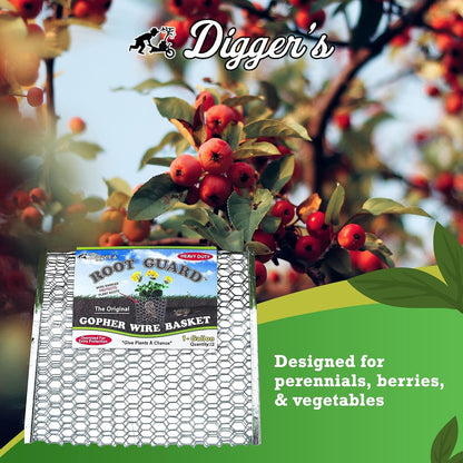 Digger’s 1-Gallon Heavy-Duty Wire Basket - Gopher Wire Basket for Perennials & Vegetables (12 Baskets)