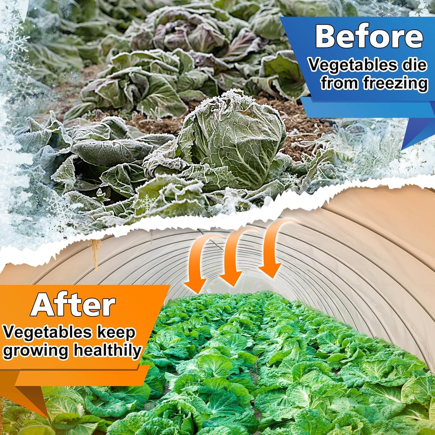 Alphatool Greenhouse Cover Plastic Sheeting - 10 x 30 ft Plant Covers Freeze Protection, Frost Cloths for Outdoor Plants, Clear Floating Row Cover for Outdoors Garden Plants Vegetables Crops