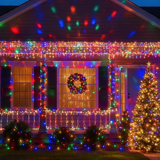 [6 Pack] Solar String Lights Multicolored, 236 FT 600 LED Solar Twinkle Light Outdoor with 8 Modes & Memory Function, Solar Christmas Lights Waterproof Chrismas Lights for Xmas Tree Party Decorations