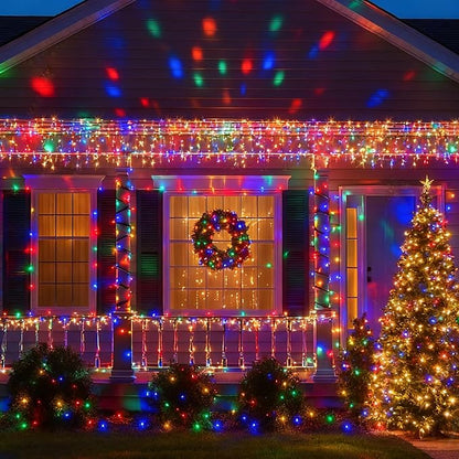 [6 Pack] Solar String Lights Multicolored, 236 FT 600 LED Solar Twinkle Light Outdoor with 8 Modes & Memory Function, Solar Christmas Lights Waterproof Chrismas Lights for Xmas Tree Party Decorations