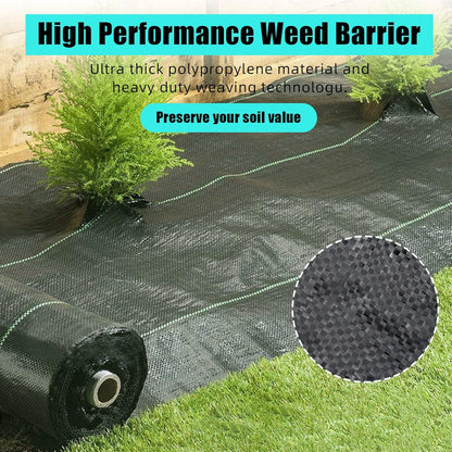 6ft x 300ft & 2.4oz Premium Garden Weed Barrier Landscape Fabric, Durable & Heavy-Duty Weed Block Gardening Mat, Easy Setup & Superior Weed Control, Eco-Friendly & Convenient Design