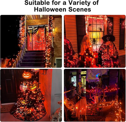 BlcTec Halloween Lights 500 LED 174FT Halloween String Lights with 8 Modes, UL Certified, Connectable, Waterproof, Timer Function for Yard, Porch, Trees, Haunted House Decorations, Orange