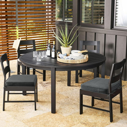 Outdoor Square Corner Seat Cushion, 18.5"x16"x3", Set of 4, Non Slip Seat Cushion Pads with Removable Cover for Patio Furniture, Garden Yard Lawn, Charcoal Gray