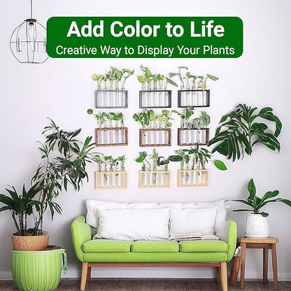 Propagation Station, Plants Terrarium, Plants Lover Gifts for Women,Plant Cutting Holder Home décor,Gifts for Women,House Warming New Home-5 Tubes-Beige