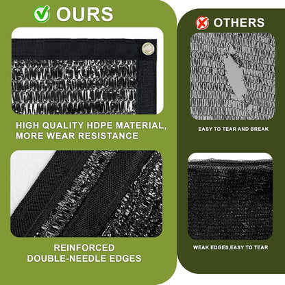 LOVE STORY 6.5x10FT 70% Black Shade Cloth Sun Shade Net with Grommets Sunblock Net Mesh Tarp for Garden,Plants Cover,Greenhouse and Patio