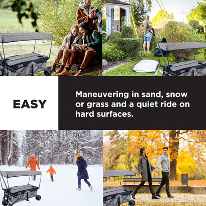 Creative Outdoor All-Terrain Deluxe Wagon | 360 Swivel All Terrain Wheels | Great for Beach, Park, Garden & Tailgate | Multiple Color Options